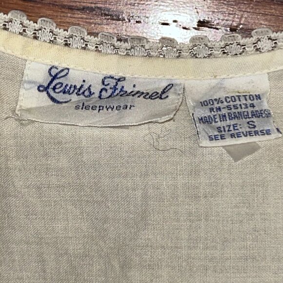 Lewis Frimel Cottagecore Pintuck Cap Sleeve Cotton Nightgown Size Small - Picture 6 of 14